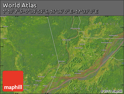 Satellite Map of the Area around 0° 52' 31" S, 17° 4' 30" E
