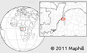 Blank Location Map of the area around 0° 52' 31" S, 17° 55' 29" E