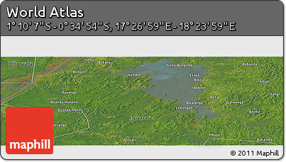 Satellite Panoramic Map of the Area around 0° 52' 31" S, 17° 55' 29" E