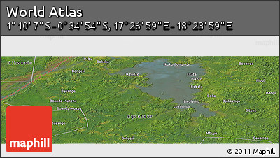Satellite Panoramic Map of the Area around 0° 52' 31" S, 17° 55' 29" E