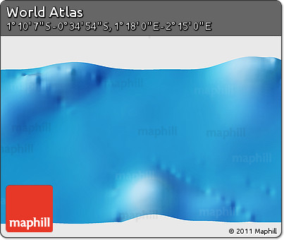 Physical 3D Map of the Area around 0° 52' 31" S, 1° 46' 29" E