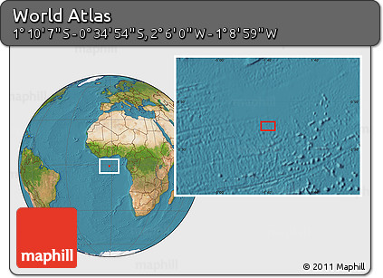 Satellite Location Map of the Area around 0° 52' 31" S, 1° 37' 30" W