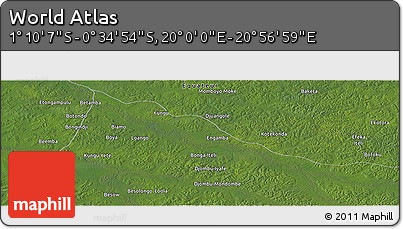 Satellite Panoramic Map of the Area around 0° 52' 31" S, 20° 28' 30" E