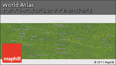 Satellite Panoramic Map of the Area around 0° 52' 31" S, 20° 28' 30" E