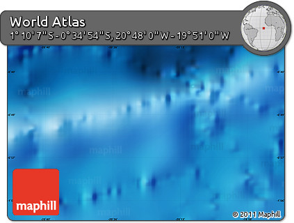 Physical Map of the Area around 0° 52' 31" S, 20° 19' 30" W