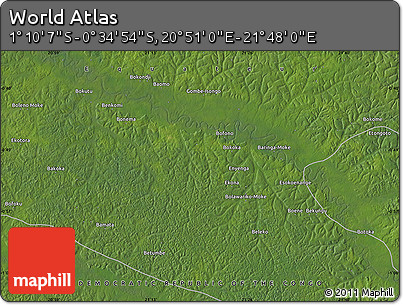 Satellite Map of the Area around 0° 52' 31" S, 21° 19' 30" E