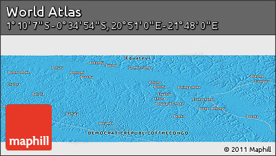 Political Panoramic Map of the Area around 0° 52' 31" S, 21° 19' 30" E