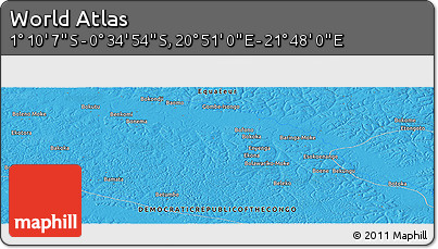 Political Panoramic Map of the Area around 0° 52' 31" S, 21° 19' 30" E