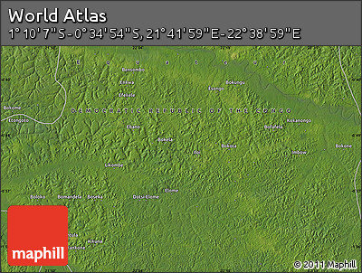 Satellite Map of the Area around 0° 52' 31" S, 22° 10' 29" E
