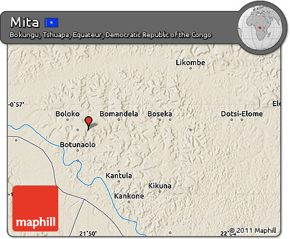 Shaded Relief Map of Mita