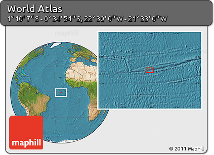 Satellite Location Map of the Area around 0° 52' 31" S, 22° 1' 29" W