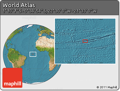 Satellite Location Map of the Area around 0° 52' 31" S, 22° 1' 29" W