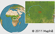 Satellite Location Map of the area around 0° 52' 31" S, 23° 1' 29" E