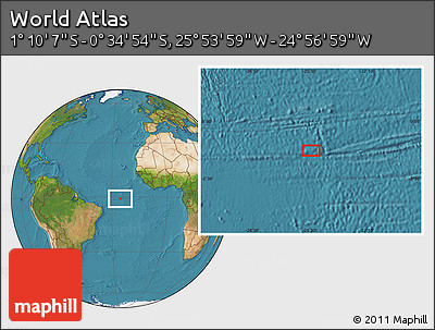 Satellite Location Map of the Area around 0° 52' 31" S, 25° 25' 29" W