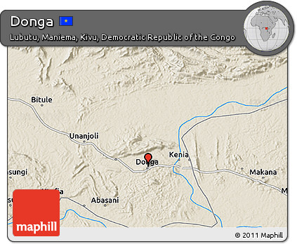 Shaded Relief 3D Map of Donga