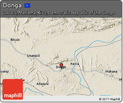 Shaded Relief 3D Map of Donga