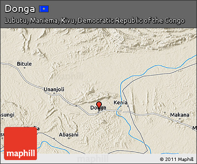 Shaded Relief 3D Map of Donga