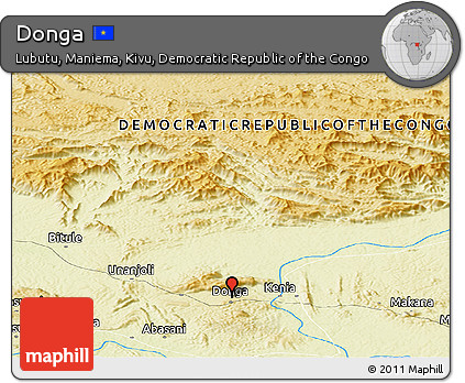 Physical Panoramic Map of Donga