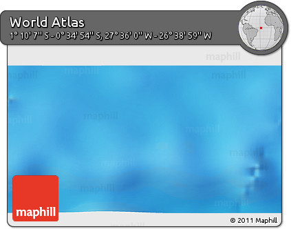Shaded Relief 3D Map of the Area around 0° 52' 31" S, 27° 7' 30" W