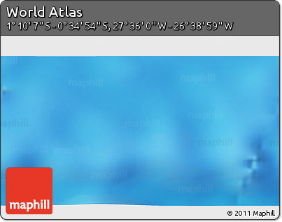 Shaded Relief 3D Map of the Area around 0° 52' 31" S, 27° 7' 30" W