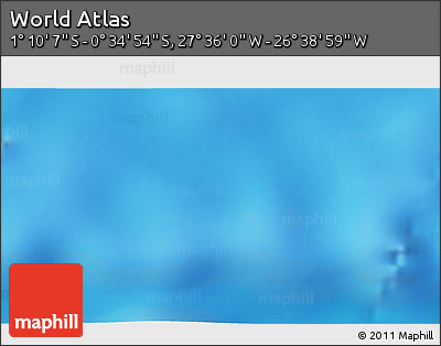 Shaded Relief 3D Map of the Area around 0° 52' 31" S, 27° 7' 30" W
