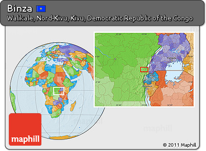 Political Location Map of Binza