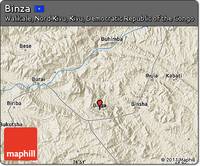 Shaded Relief Map of Binza