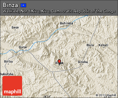 Shaded Relief Map of Binza