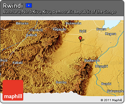 Physical Panoramic Map of Rwindi