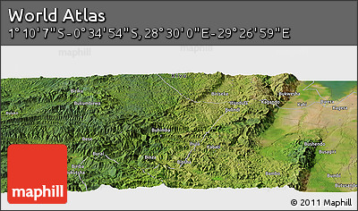 Satellite Panoramic Map of the Area around 0° 52' 31" S, 28° 58' 30" E