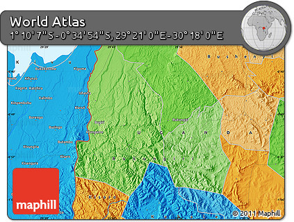 Political Map of the Area around 0° 52' 31" S, 29° 49' 30" E