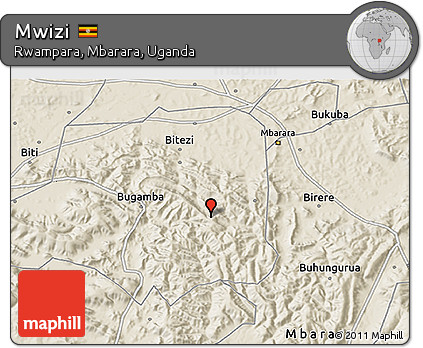 Shaded Relief 3D Map of Mwizi