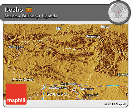 Physical Panoramic Map of Itozho