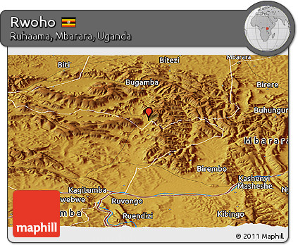 Physical Panoramic Map of Rwoho
