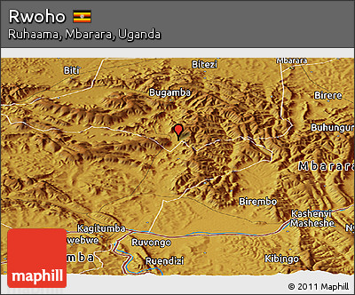 Physical Panoramic Map of Rwoho