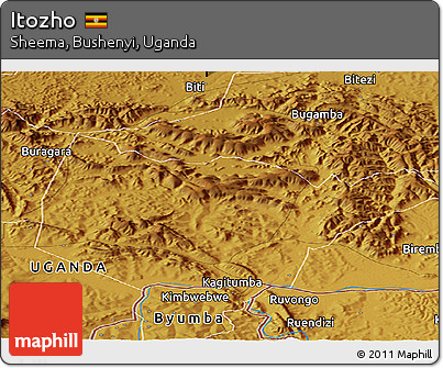 Physical Panoramic Map of Itozho