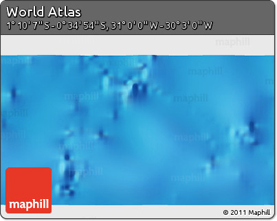 Shaded Relief 3D Map of the Area around 0° 52' 31" S, 30° 31' 29" W