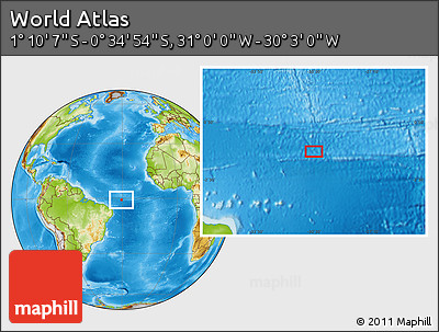 Physical Location Map of the Area around 0° 52' 31" S, 30° 31' 29" W