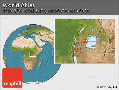 Satellite Location Map of the Area around 0° 52' 31" S, 31° 31' 29" E