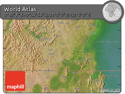 Satellite Map of the Area around 0° 52' 31" S, 31° 31' 29" E