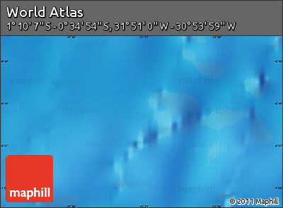 Physical Map of the Area around 0° 52' 31" S, 31° 22' 30" W