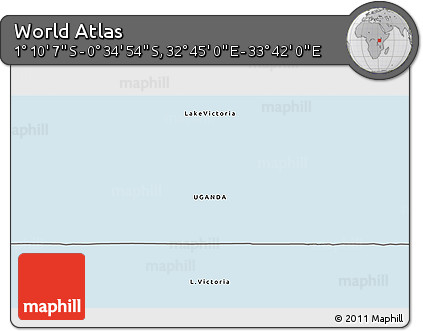 Shaded Relief 3D Map of the Area around 0° 52' 31" S, 33° 13' 30" E