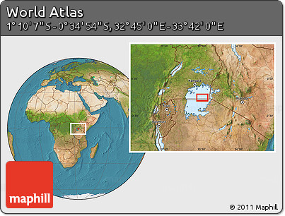 Satellite Location Map of the Area around 0° 52' 31" S, 33° 13' 30" E