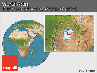 Satellite Location Map of the Area around 0° 52' 31" S, 33° 13' 30" E