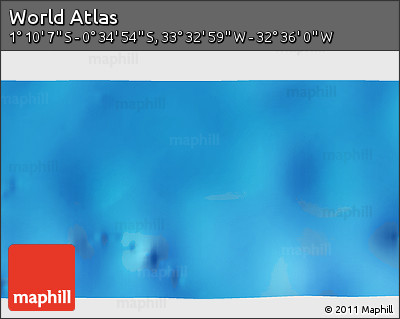 Physical 3D Map of the Area around 0° 52' 31" S, 33° 4' 30" W