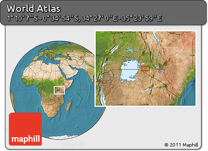 Satellite Location Map of the Area around 0° 52' 31" S, 34° 55' 29" E