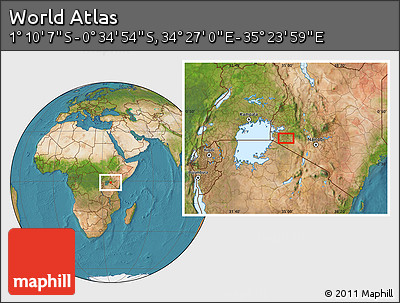 Satellite Location Map of the Area around 0° 52' 31" S, 34° 55' 29" E