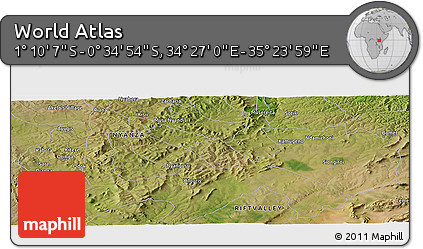 Satellite Panoramic Map of the Area around 0° 52' 31" S, 34° 55' 29" E