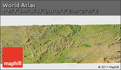 Satellite Panoramic Map of the Area around 0° 52' 31" S, 34° 55' 29" E