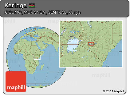 Savanna Style Location Map of Karinga